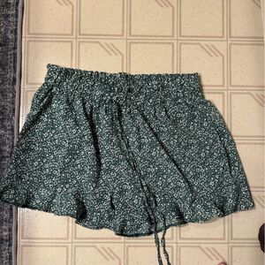 Green Floral shorts